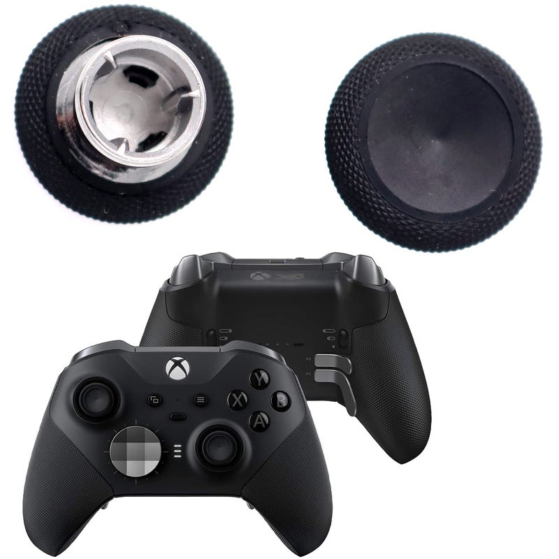 Deal4GO 2-Pack Short Concave Magnetic Analog Thumbstick Set Replacement for Xbox One Elite 2 Controller Standard Thumb Sticks Black (NOT FIT Elite 1698) - Image 1